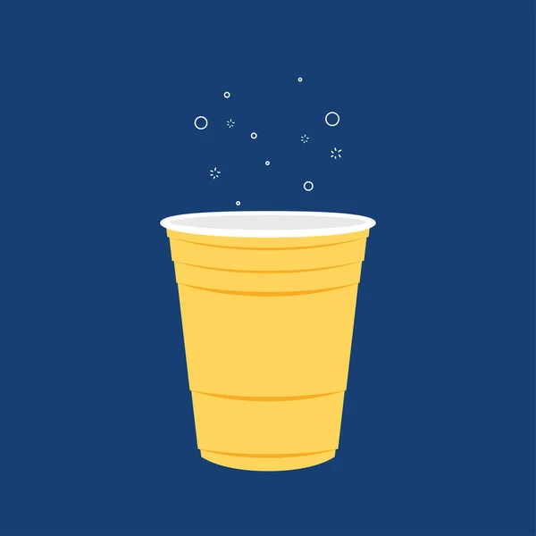 Beer Cup Vector Yellow Beer Cup Symbol Wallpaper Free Space — Stock Vector