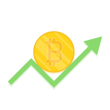 Bitcoin logo tasarımı. Altın bitcoin vektörü.