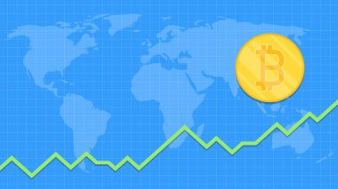 Bitcoin logo tasarımı. Altın bitcoin vektörü.