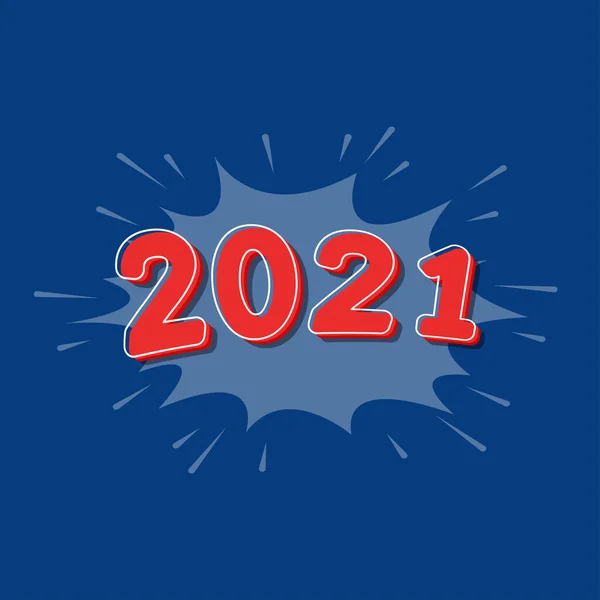 Templat Nomor 2021 2021 Selamat Tahun Poster - Stok Vektor