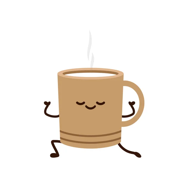 Σχεδιασμός Χαρακτήρα Κούπας Καφέ Γάλα Κύπελλο Διάνυσμα — Διανυσματικό Αρχείο