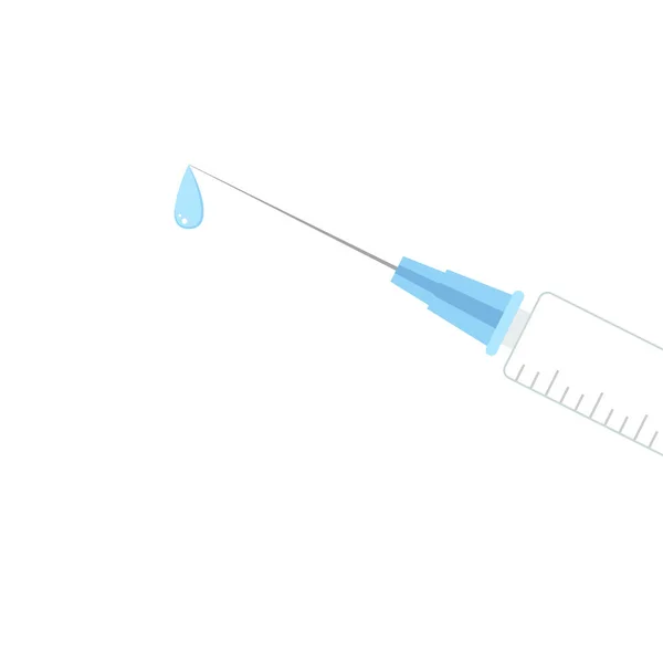 Spuit Witte Achtergrond Een Vector Vaccinvector — Stockvector