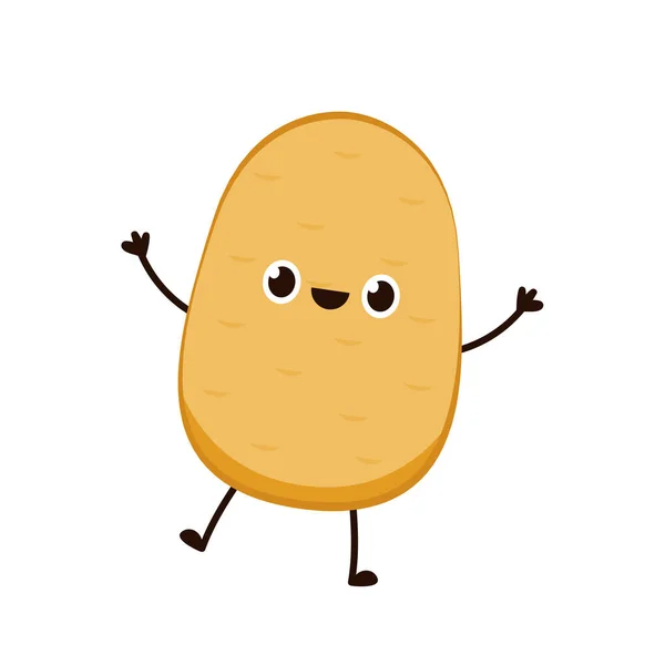 Diseño Carácter Papa Vector Patatas Patata Sobre Fondo Blanco Caricatura — Vector de stock