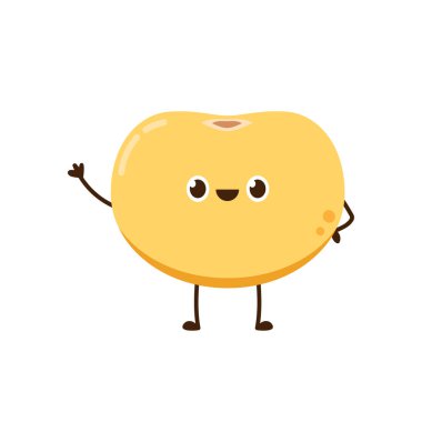 Soya fasulyesi vektörü. Soya fasulyesi karakter tasarımı.