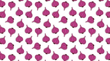 Soğan desenli duvar kağıdı. Beyaz arkaplanda soğan.