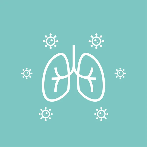 Lungvektor Virus Lungvektorn Virus Lung Doodle Logotyp — Stock vektor
