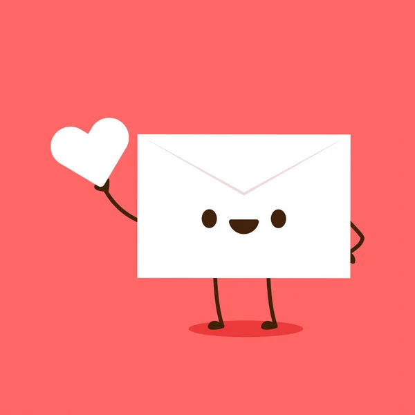 Carta Vectorial Carta Amor Vector Dibujos Animados Carta Amor Diseño — Vector de stock