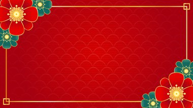 Ay 'ın yeni yıl duvar kağıdı. Çin arka plan vektörü. Metin için boş alan.