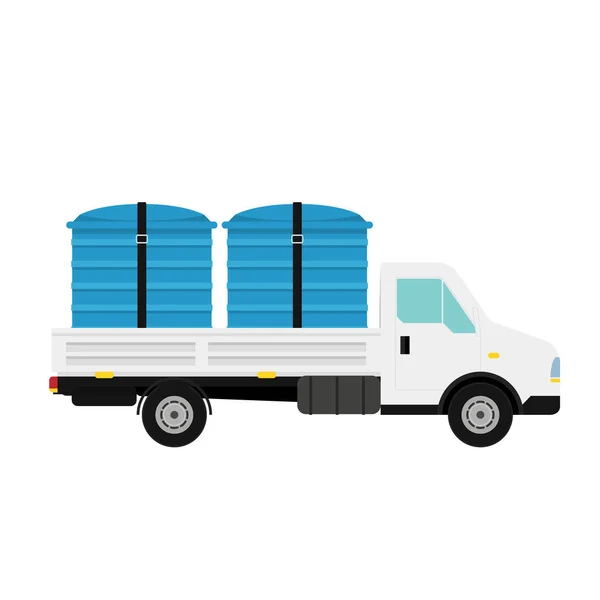 Watertank Vector Watertank Witte Achtergrond Watertank Truck Vector — Stockvector