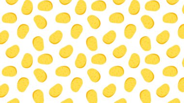 Patates desenli duvar kağıdı. Beyaz arkaplanda patates.