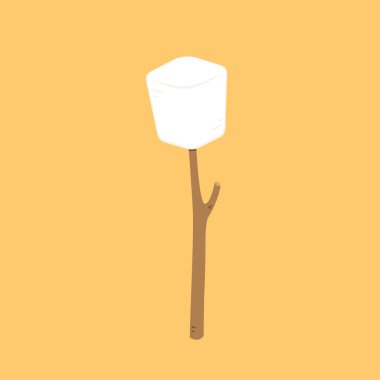 Marşmelov çubuk vektöründe. Metin için boş alan. Marshmallow logo tasarımı.