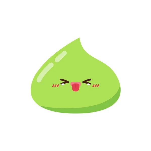 Personaje Wasabi Raíz Wasabi Sobre Fondo Blanco — Vector de stock