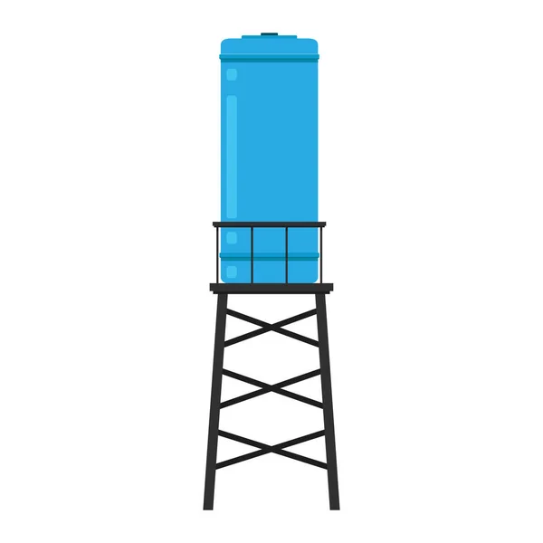 Water Tank Vector Water Tank White Background Free Space Text — Stock Vector