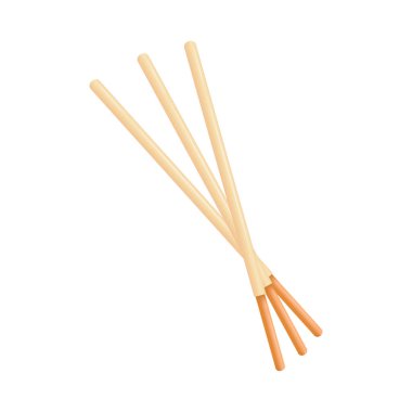 Beyaz çikolata çubukları. Daldırılmış çubuk. Daldırılmış çizgi film.