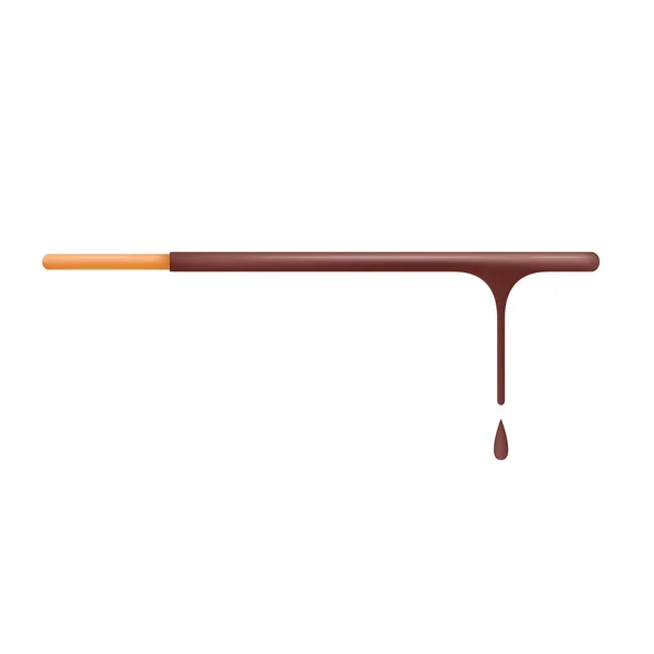 Chocoladesticks Een Ondergedompelde Stok Gedompelde Stok Patroon Vector Chocolade Ondergedompelde — Stockvector