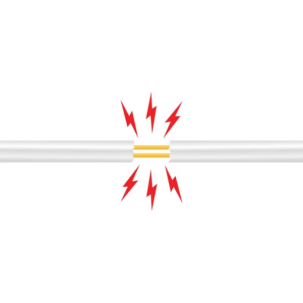 Вектор Разрыва Кабеля Свободное Место Текста — стоковый вектор