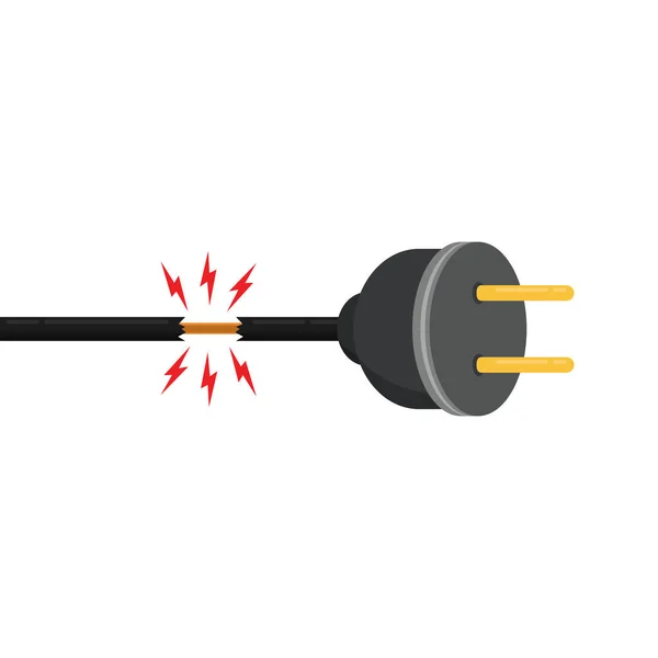 Cable Romper Vector Dibujos Animados Espacio Libre Para Texto — Archivo Imágenes Vectoriales