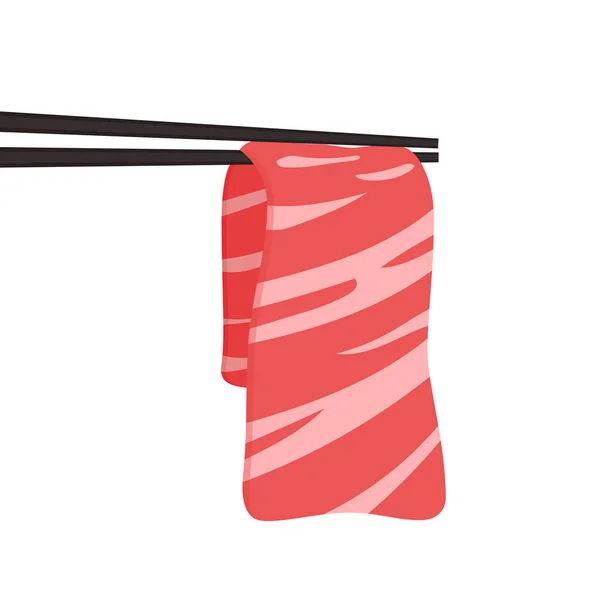 箸と肉のベクトル テキストのための空きスペース — ストックベクタ