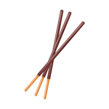 Çikolata çubukları. Daldırılmış çubuk. Çubuk desenli vektör. Çikolatalı kurabiye çubukları..