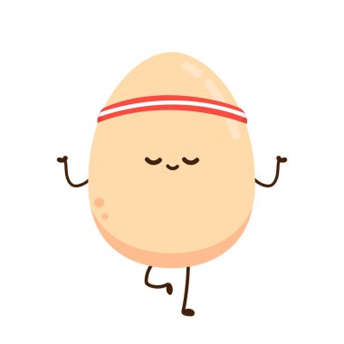 Yumurta karakteri aksiyon tasarımı. karikatür vektörü. Duvar Kağıdı.