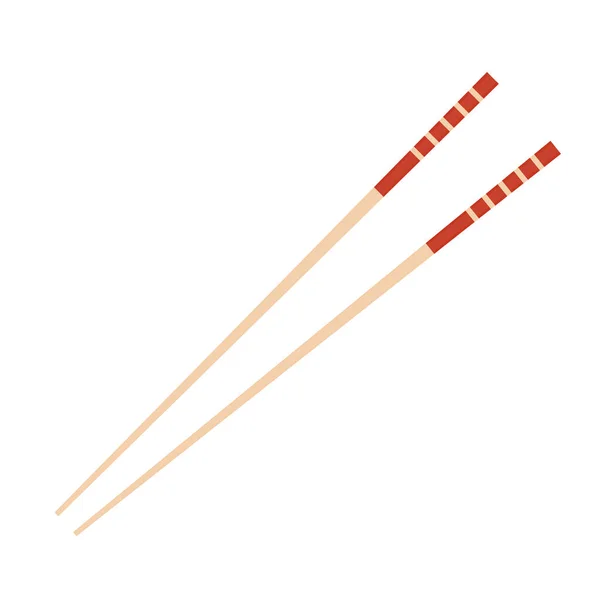 Chopsticks Vector Chopsticks White Background Wallpaper Free Space Text Copy — Stock Vector