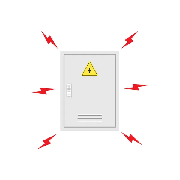 Elektrische Kast Cartoon Vector Vrije Ruimte Voor Tekst Gelekte Elektriciteit — Stockvector