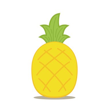 Ananas logosu tasarımı. Beyaz arkaplanda ananas.