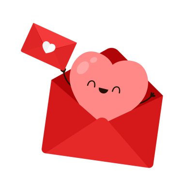 Kalp karikatürü vektörü. Kalp karakter tasarımı.