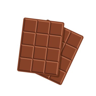 Çikolata çubuğu vektörü. Beyaz arkaplanda çikolata çubuğu.