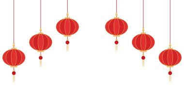 Çin yeni yıl posteri. Duvar kağıdı. Metin için boş alan. Çin lambası vektörü.