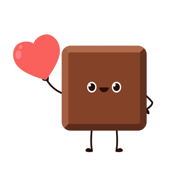 Chocolade Karakter Ontwerp Chocolade Vector Hartsymbool Vector — Stockvector