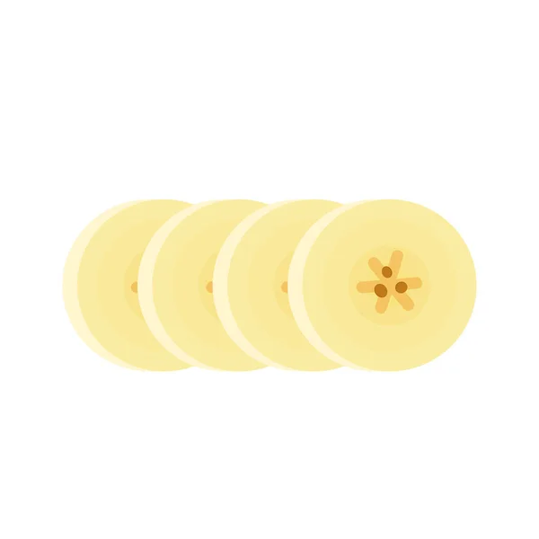Банановые Ломтики Изолированные Белом Банановый Вектор — стоковый вектор