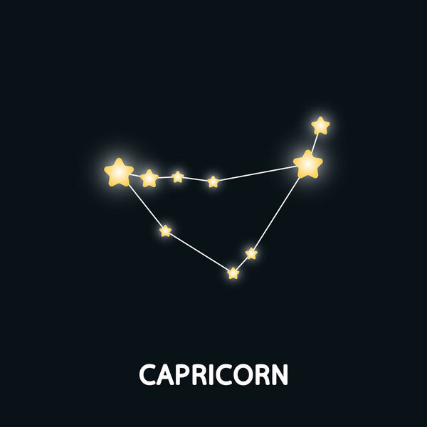 Astrological zodiac Capricorn. 12 zodiac symbol. Astronomy occult symbol with zodiac sign.