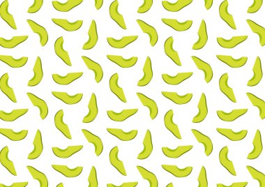 Avokado vektörü. Beyaz arka planda avokado. Avokado desenli duvar kağıdı.