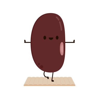 Böbrek fasulyesi karakteri. Beyaz arka planda böbrek fasulyesi..