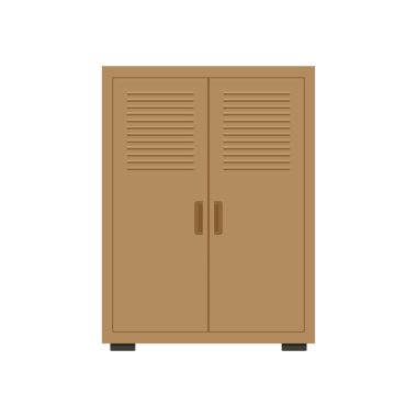 Gardırop vektörü. Beyaz arkaplanda gardırop.