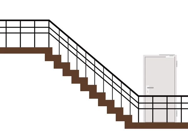 Puerta Vector Camino Puerta Fondo Puerta Incendios Escalera — Archivo Imágenes Vectoriales