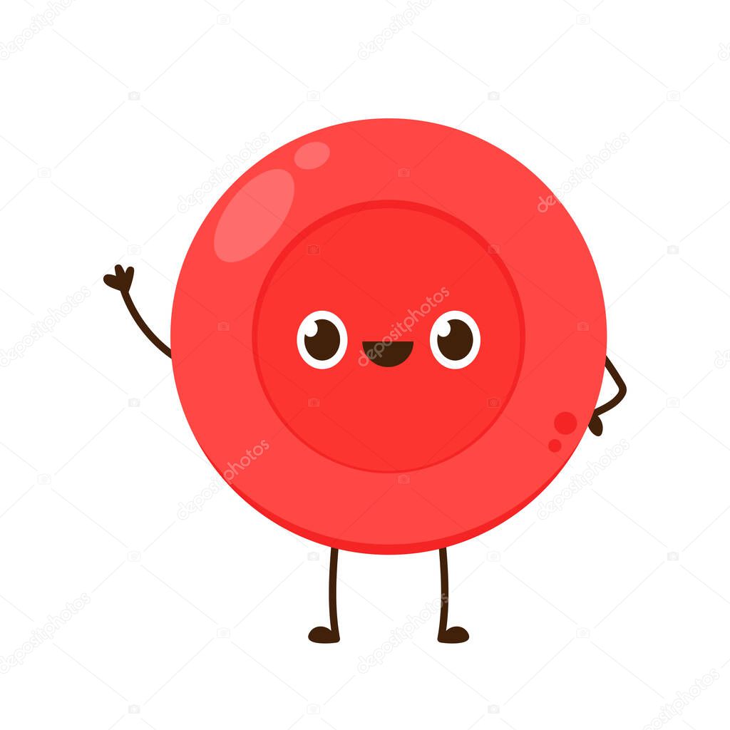 Red blood cell character design. Red blood cell vector. free space for text.