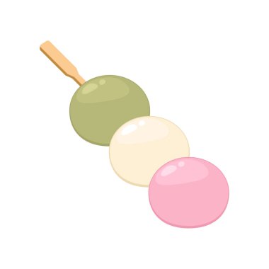 Mochi vektörü. Mochi beyaz arka planda. Mochi çubuğu..