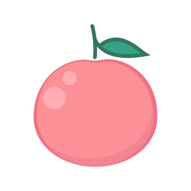 Şeftali vektörü. Şeftali kalp vektörü. Şeftali beyaz arka planda. Şeftali logosu tasarımı.