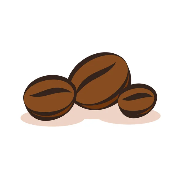 Kaffebönor Vit Bakgrund Kaffefrövektor — Stock vektor