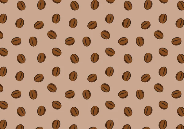 Coffee Beans Vector Coffee Pattern Wallpaper - Stok Vektor