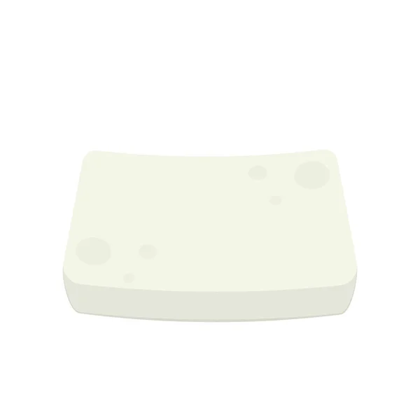 豆腐ベクトル テキストのための空きスペース 白い背景に豆腐 — ストックベクタ