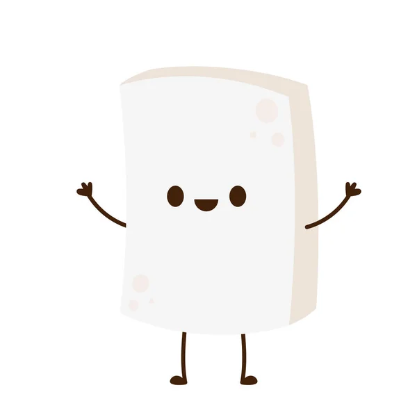 Tofu Character Design White Background — Stock Vector