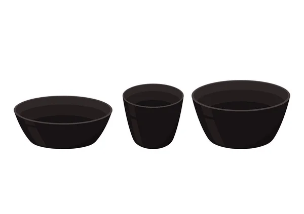 Black Bowl Bol Sur Fond Blanc Vecteur Bol — Image vectorielle