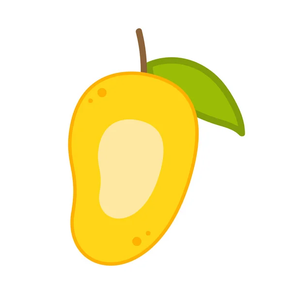 半个芒果向量 芒果矢量 白色背景的芒果 标志设计 — 图库矢量图片