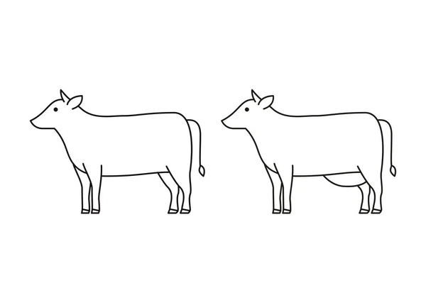 Kuh Ochse Vektor Kuh Und Ochsenkritzelsymbol Logo Design Für Kuh — Stockvektor