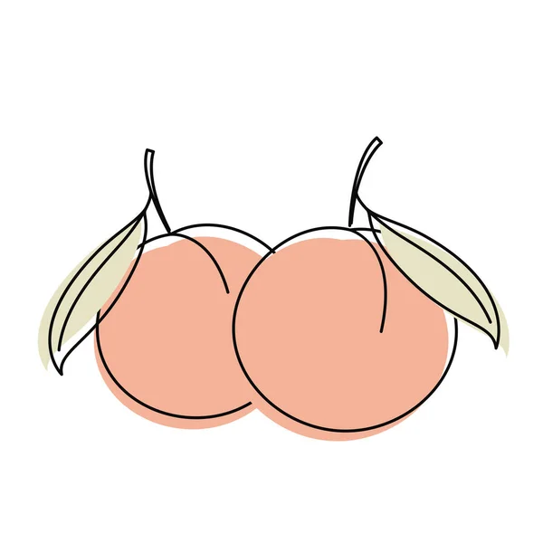 Peach Vector Peach Heart Vector Peach White Background Peach Logo — Stock Vector