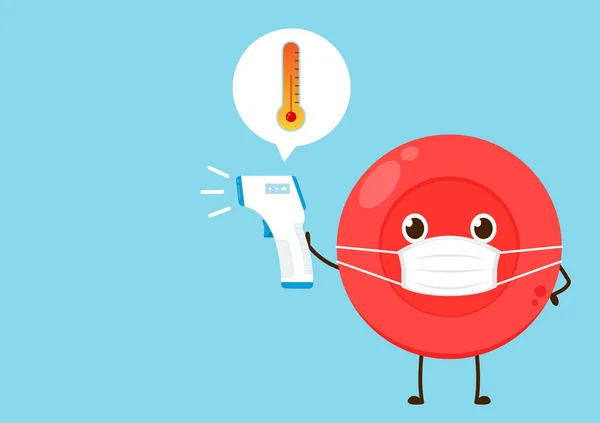 红血球特征设计 护目镜电子温度计婴儿病媒 — 图库矢量图片