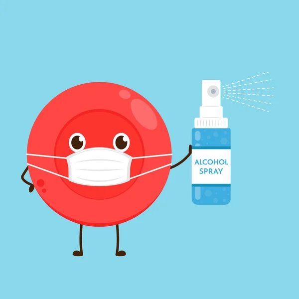 Kırmızı Kan Hücresi Tasarımı Kırmızı Kan Hücresi Vektörü Koruyucu Maske — Stok Vektör